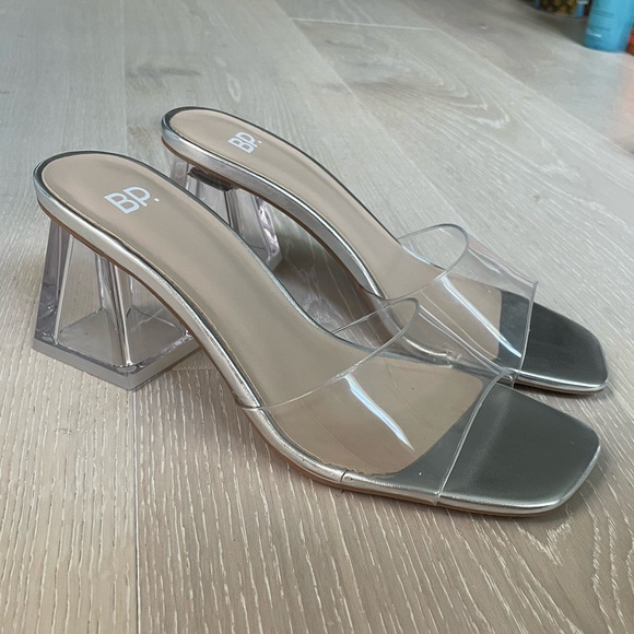bp Shoes - BP Nordstrom Women’s Transparent PVC Block Heel Sandals Size 7.5